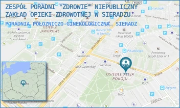 PORADNIA POŁOZNICZO-GINEKOLOGICZNA - ZESPÓŁ PORADNI "ZDROWIE" NIEPUBLICZNY ZAKŁAD OPIEKI ZDROWOTNEJ W SIERADZU - UL. ALEJA POKOJU 7,  SIERADZ