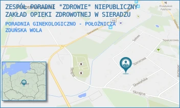 PORADNIA GINEKOLOGICZNO - POŁOŻNICZA - ZESPÓŁ PORADNI "ZDROWIE" NIEPUBLICZNY ZAKŁAD OPIEKI ZDROWOTNEJ W SIERADZU - UL. SPACEROWA 23,  ZDUŃSKA WOLA