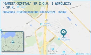 PORADNIA GINEKOLOGICZNO-POŁOŻNICZA - "GAMETA-SZPITAL" SP.Z O.O. I WSPÓLNICY - SP.K. - UL. RUDZKA 34/36,  RZGÓW