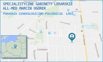 PORADNIA GINEKOLOGICZNO-POŁOŻNICZA - SPECJALISTYCZNE GABINETY LEKARSKIE ALL-MED MARCIN OGÓREK - UL. ARMII KRAJOWEJ 43A,  ŁÓDŹ
