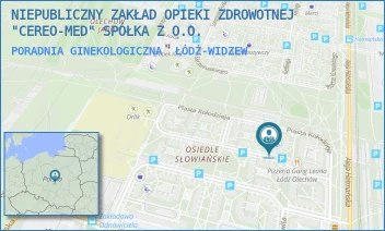 PORADNIA GINEKOLOGICZNA - NIEPUBLICZNY ZAKŁAD OPIEKI ZDROWOTNEJ "CEREO-MED" SPÓŁKA Z O.O. - UL. DĄBRÓWKI 14,  ŁÓDŹ-WIDZEW