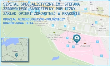ODDZIAŁ GINEKOLOGICZNO-POŁOŻNICZY - SZPITAL SPECJALISTYCZNY IM. STEFANA ŻEROMSKIEGO SAMODZIELNY PUBLICZNY ZAKŁAD OPIEKI ZDROWOTNEJ W KRAKOWIE - UL. OS. NA SKARPIE 66,  KRAKÓW-NOWA HUTA