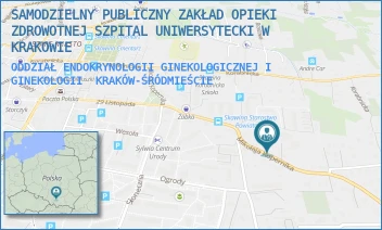 ODDZIAŁ ENDOKRYNOLOGII GINEKOLOGICZNEJ I GINEKOLOGII - SAMODZIELNY PUBLICZNY ZAKŁAD OPIEKI ZDROWOTNEJ SZPITAL UNIWERSYTECKI W KRAKOWIE - UL. KOPERNIKA 23,  KRAKÓW-ŚRÓDMIEŚCIE