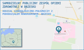ODDZIAŁ GINEKOLOGICZNO-POŁOŻNICZY Z PODODDZIAŁEM NOWORODKOWYM - SAMODZIELNY PUBLICZNY ZESPÓŁ OPIEKI ZDROWOTNEJ W BRZESKU - UL. TADEUSZA KOŚCIUSZKI 68,  BRZESKO