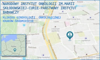 KLINIKA GINEKOLOGII  ONKOLOGICZNEJ - NARODOWY INSTYTUT ONKOLOGII IM.MARII SKŁODOWSKIEJ-CURIE-PAŃSTWOWY INSTYTUT BADAWCZY - UL. GARNCARSKA 11,  KRAKÓW-ŚRÓDMIEŚCIE