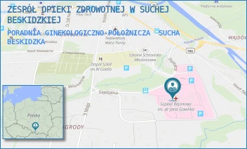 PORADNIA GINEKOLOGICZNO-POŁOŻNICZA - ZESPÓŁ OPIEKI ZDROWOTNEJ W SUCHEJ BESKIDZKIEJ - UL. SZPITALNA 22,  SUCHA BESKIDZKA