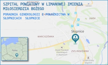 PORADNIA GINEKOLOGII I POŁOŻNICTWA W SŁOPNICACH - SZPITAL POWIATOWY W LIMANOWEJ IMIENIA MIŁOSIERDZIA BOŻEGO - SŁOPNICE 518,  SŁOPNICE