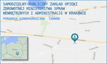 PORADNIA GINEKOLOGICZNA - SAMODZIELNY PUBLICZNY ZAKŁAD OPIEKI ZDROWOTNEJ MINISTERSTWA SPRAW WEWNĘTRZNYCH I ADMINISTRACJI W KRAKOWIE - UL. KRAKOWSKA 32,  TARNÓW