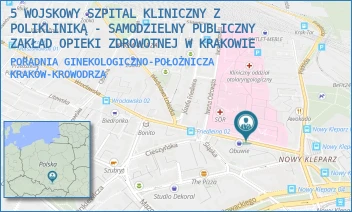 PORADNIA GINEKOLOGICZNO-POŁOŻNICZA - 5 WOJSKOWY SZPITAL KLINICZNY Z POLIKLINIKĄ - SAMODZIELNY PUBLICZNY ZAKŁAD OPIEKI ZDROWOTNEJ W KRAKOWIE - UL. WROCŁAWSKA 1-3,  KRAKÓW-KROWODRZA