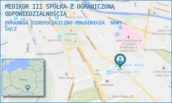 PORADNIA GINEKOLOGICZNO-POŁOŻNICZA - MEDIKOR III SPÓŁKA Z OGRANICZONĄ ODPOWIEDZIALNOŚCIĄ - UL. JANA DŁUGOSZA 45,  NOWY SĄCZ