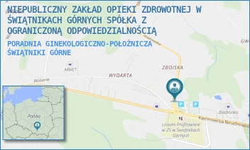 PORADNIA GINEKOLOGICZNO-POŁOŻNICZA - NIEPUBLICZNY ZAKŁAD OPIEKI ZDROWOTNEJ W ŚWIĄTNIKACH GÓRNYCH SPÓŁKA Z OGRANICZONĄ ODPOWIEDZIALNOŚCIĄ - UL. KRAKOWSKA 2,  ŚWIĄTNIKI GÓRNE