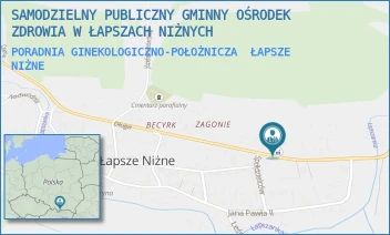 PORADNIA GINEKOLOGICZNO-POŁOŻNICZA - SAMODZIELNY PUBLICZNY GMINNY OŚRODEK ZDROWIA W ŁAPSZACH NIŻNYCH - UL. DŁUGA 169,  ŁAPSZE NIŻNE