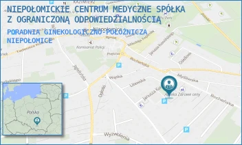 PORADNIA GINEKOLOGICZNO-POŁOŻNICZA - NIEPOŁOMICKIE CENTRUM MEDYCZNE SPÓŁKA Z OGRANICZONĄ ODPOWIEDZIALNOŚCIĄ - UL. JANUSZA KORCZAKA 1,  NIEPOŁOMICE