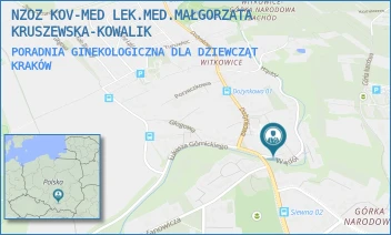 PORADNIA GINEKOLOGICZNA DLA DZIEWCZĄT - NZOZ KOV-MED LEK.MED.MAŁGORZATA KRUSZEWSKA-KOWALIK - UL. WĄDÓŁ 3,  KRAKÓW