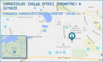 PORADNIA GINEKOLOGICZNO-POŁOŻNICZA - SAMODZIELNY ZAKŁAD OPIEKI ZDROWOTNEJ W ZATORZE - UL. LESZKA PALIMĄKI 2,  ZATOR