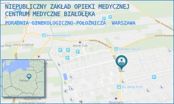 PORADNIA GINEKOLOGICZNO-POŁOŻNICZA - NIEPUBLICZNY ZAKŁAD OPIEKI MEDYCZNEJ CENTRUM MEDYCZNE BIAŁOŁĘKA - SKARBKA Z GÓR 142,  WARSZAWA