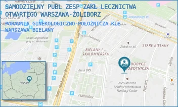 PORADNIA GINEKOLOGICZNO-POŁOŻNICZA KLE - SAMODZIELNY PUBL ZESP ZAKŁ LECZNICTWA OTWARTEGO WARSZAWA-ŻOLIBORZ - KLECZEWSKA 56,  WARSZAWA BIELANY