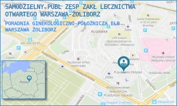 PORADNIA GINEKOLOGICZNO-POŁOŻNICZA ELB - SAMODZIELNY PUBL ZESP ZAKŁ LECZNICTWA OTWARTEGO WARSZAWA-ŻOLIBORZ - ELBLĄSKA 35,  WARSZAWA ŻOLIBORZ