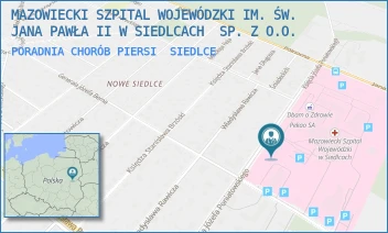 PORADNIA CHORÓB PIERSI - MAZOWIECKI SZPITAL WOJEWÓDZKI IM. ŚW. JANA PAWŁA II W SIEDLCACH  SP. Z O.O. - PONIATOWSKIEGO 26,  SIEDLCE