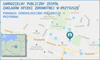 PORADNIA GINEKOLOGICZNO-POŁOŻNICZA - SAMODZIELNY PUBLICZNY ZESPÓŁ ZAKŁADÓW OPIEKI ZDROWOTNEJ W PRZYSUSZE - ALEJA JANA PAWŁA II 4,  PRZYSUCHA