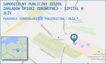 PORADNIA GINEKOLOGII I POŁOŻNICTWA - SAMODZIELNY PUBLICZNY ZESPÓŁ ZAKŁADÓW OPIEKI ZDROWOTNEJ - SZPITAL W IŁŻY - DANUTY SIEDZIKÓWNY "INKI" 4,  IŁŻA