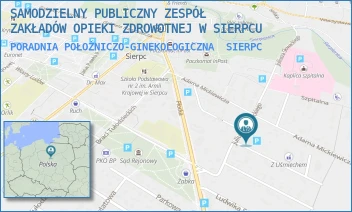 PORADNIA POŁOŻNICZO-GINEKOLOGICZNA - SAMODZIELNY PUBLICZNY ZESPÓŁ ZAKŁADÓW OPIEKI ZDROWOTNEJ W SIERPCU - SŁOWACKIEGO 16,  SIERPC