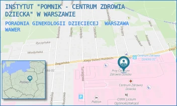 PORADNIA GINEKOLOGII DZIECIECEJ - INSTYTUT "POMNIK - CENTRUM ZDROWIA DZIECKA" - ALEJA DZIECI POLSKICH 20,  WARSZAWA WAWER