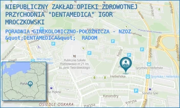 PORADNIA GINEKOLOGICZNO-POŁOŻNICZA - NZOZ "DENTAMEDICA" - NIEPUBLICZNY ZAKŁAD OPIEKI ZDROWOTNEJ PRZYCHODNIA "DENTAMEDICA" IGOR MROCZKOWSKI - HELLEŃSKA 2,  RADOM