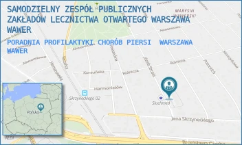PORADNIA PROFILAKTYKI CHORÓB PIERSI - SAMODZIELNY ZESPÓŁ PUBLICZNYCH ZAKŁADÓW LECZNICTWA OTWARTEGO WARSZAWA WAWER - STRUSIA 4/8,  WARSZAWA WAWER