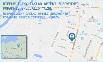 NIEPUBLICZNY ZAKŁAD OPIEKI ZDROWOTNEJ PORADNIE SPECJALISTYCZNE - NIEPUBLICZNY ZAKŁAD OPIEKI ZDROWOTNEJ PORADNIE SPECJALISTYCZNE - PIŁSUDSKIEGO 32,  WĘGRÓW