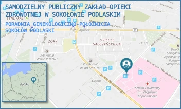 PORADNIA GINEKOLOGICZNO-POŁOŻNICZA - SAMODZIELNY PUBLICZNY ZAKŁAD OPIEKI ZDROWOTNEJ W SOKOŁOWIE PODLASKIM - KS JANA BOSKO 5,  SOKOŁÓW PODLASKI