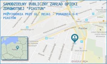 PRZYCHODNIA PRZY UL. REJA1 - PORADNIA G-K - SAMODZIELNY PUBLICZNY ZAKŁAD OPIEKI ZDROWOTNEJ "PIASTUN" - MIKOŁAJA REJA 1,  PIASTÓW