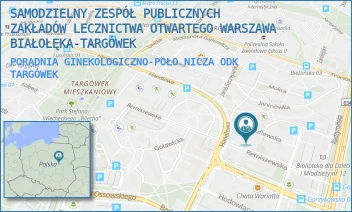 PORADNIA GINEKOLOGICZNO-POŁONICZA ODK - SAMODZIELNY ZESPÓŁ PUBLICZNYCH ZAKŁADÓW LECZNICTWA OTWARTEGO WARSZAWA BIAŁOŁĘKA-TARGÓWEK - REMISZEWSKA 14,  TARGÓWEK