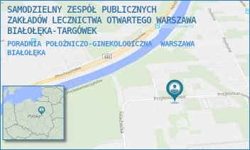 PORADNIA POŁOŻNICZO-GINEKOLOGICZNA - SAMODZIELNY ZESPÓŁ PUBLICZNYCH ZAKŁADÓW LECZNICTWA OTWARTEGO WARSZAWA BIAŁOŁĘKA-TARGÓWEK - PRZYKOSZAROWA 16,  WARSZAWA BIAŁOŁĘKA