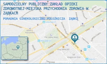 PORADNIA GINEKOLOGICZNO-POŁOŻNICZA - SAMODZIELNY PUBLICZNY ZAKŁAD OPIEKI ZDROWOTNEJ-MIEJSKA PRZYCHODNIA ZDROWIA W ZĄBKACH - ORLA 1,  ZĄBKI