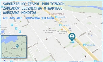AOS-GIN-WIE - SAMODZIELNY ZESPÓŁ PUBLICZNYCH ZAKŁADÓW LECZNICTWA OTWARTEGO WARSZAWA-MOKOTÓW - WIERTNICZA 81,  WARSZAWA WILANÓW
