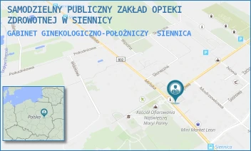 GABINET GINEKOLOGICZNO-POŁOŻNICZY - SAMODZIELNY PUBLICZNY ZAKŁAD OPIEKI ZDROWOTNEJ W SIENNICY - AKACJOWA 2A,  SIENNICA