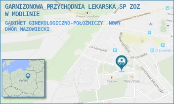 GABINET GINEKOLOGICZNO-POŁOŻNICZY - GARNIZONOWA PRZYCHODNIA LEKARSKA SP ZOZ W MODLINIE - OBROŃCÓW MODLINA 83,  NOWY DWÓR MAZOWIECKI