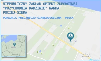 PORADNIA POŁOŻNICZO-GINEKOLOGICZNA - NIEPUBLICZNY ZAKŁAD OPIEKI ZDROWOTNEJ "PRZYCHODNIA RADZIWIE" WANDA POCIEJ-SIERA - POPŁACIŃSKA 42,  PŁOCK