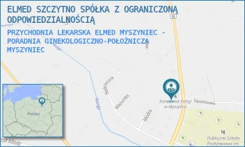 PRZYCHODNIA LEKARSKA ELMED MYSZYNIEC - PORADNIA GINEKOLOGICZNO-POŁOŻNICZA - ELMED SZCZYTNO SPÓŁKA Z OGRANICZONĄ ODPOWIEDZIALNOŚCIĄ - PAWŁOWSKIEGO 15,  MYSZYNIEC