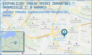 GABINET PORADNI GINEKOLOGICZNO-POŁOŻNICZEJ - NIEPUBLICZNY ZAKŁAD OPIEKI ZDROWOTNEJ " ŚRÓDMIEŚCIE 1" W RADOMIU - STASZICA 6/8,  RADOM