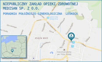 PORADNIA POŁOŻNICZO-GINEKOLOGICZNA - NIEPUBLICZNY ZAKŁAD OPIEKI ZDROWOTNEJ MEDISAN SP. Z O.O. - PLAC NARUTOWICZA 27,  LEŚNICA
