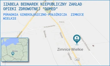 PORADNIA GINEKOLOGICZNO-POŁOŻNICZA - IZABELA BEDNAREK NIEPUBLICZNY ZAKŁAD OPIEKI ZDROWOTNEJ "DOMED" - UL. SZKOLNA 2A,  ZIMNICE WIELKIE