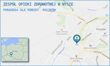 PORADNIA DLA KOBIET - ZESPÓŁ OPIEKI ZDROWOTNEJ W NYSIE - UL. STANISŁAWA STASZICA 3,  PACZKÓW