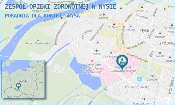 PORADNIA DLA KOBIET - ZESPÓŁ OPIEKI ZDROWOTNEJ W NYSIE - UL. BOHATERÓW WARSZAWY 23,  NYSA