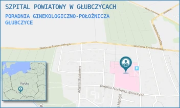 PORADNIA GINEKOLOGICZNO-POŁOŻNICZA - SZPITAL POWIATOWY W GŁUBCZYCACH - UL. MARII SKŁODOWSKIEJ CURIE 26,  GŁUBCZYCE