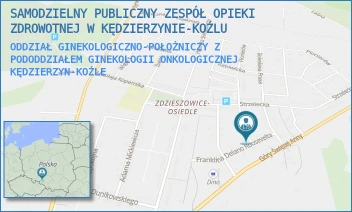 ODDZIAŁ GINEKOLOGICZNO-POŁOŻNICZY Z PODODDZIAŁEM GINEKOLOGII ONKOLOGICZNEJ - SAMODZIELNY PUBLICZNY ZESPÓŁ OPIEKI ZDROWOTNEJ W KĘDZIERZYNIE-KOŹLU - ROOSEVELTA  2,  KĘDZIERZYN-KOŹLE