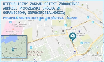 PORADNIA GINEKOLOGICZNO-POŁOŻNICZA - NIEPUBLICZNY ZAKŁAD OPIEKI ZDROWOTNEJ ANDRZEJ PROSZEWSKI SPÓŁKA Z OGRANICZONĄ ODPOWIEDZIALNOŚCIĄ - UL. JANA PIELOKA 14,  OLESNO