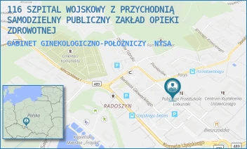 GABINET GINEKOLOGICZNO-POŁOŻNICZY - 116 SZPITAL WOJSKOWY Z PRZYCHODNIĄ SAMODZIELNY PUBLICZNY ZAKŁAD OPIEKI ZDROWOTNEJ W OPOLU - TADEUSZA KOŚCIUSZKI 12A-12B,  NYSA