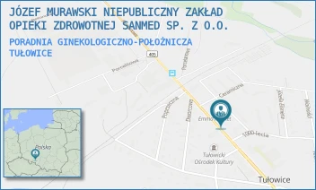 PORADNIA GINEKOLOGICZNO-POŁOŻNICZA - JÓZEF MURAWSKI NIEPUBLICZNY ZAKŁAD OPIEKI ZDROWOTNEJ SANMED SP. Z O.O. - UL. PORCELANOWA 17,  TUŁOWICE